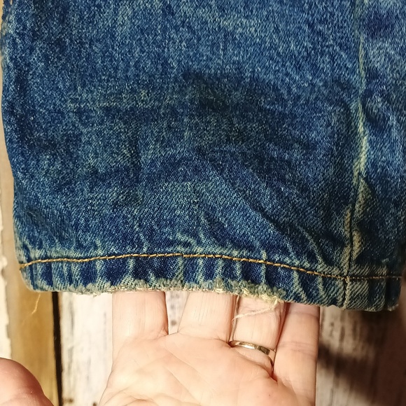 NEW jeans dark wash cross closure button fly straight leg flattering size 0 - Picture 4 of 10